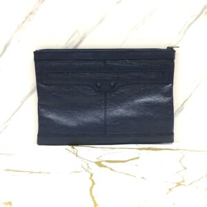 Balenciaga Men's Classic Clip XL Pouch in Navy
