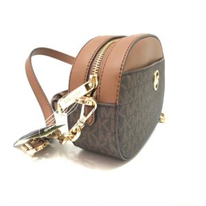 Michael Kors Jet Set Glam Oval Crossbody in Signature Brown