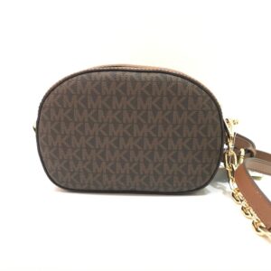 Michael Kors Jet Set Glam Oval Crossbody in Signature Brown