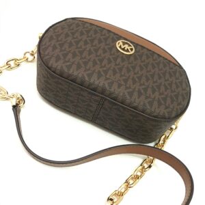 Michael Kors Jet Set Glam Oval Crossbody in Signature Brown