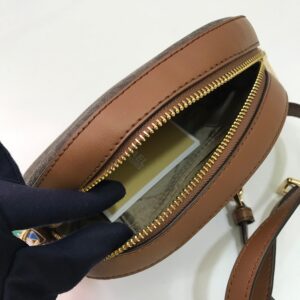 Michael Kors Jet Set Glam Oval Crossbody in Signature Brown
