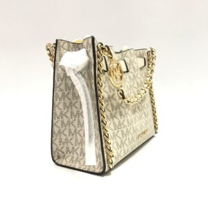 Michael Kors Mina Chain Crossbody in Signature Vanilla
