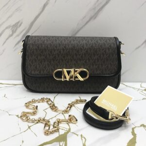 Michael Kors Parker Medium Shoulder Signature Brown Black