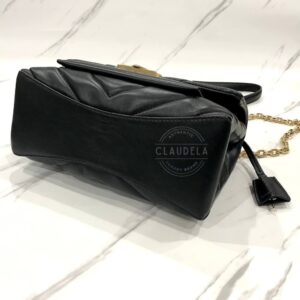 Michael Kors Cece Medium Quilted Leather Convertible Shoulder Bag in Black Gold