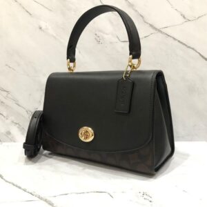 Coach Tilly Top Handle Satchel Carryall in Signature Dark Brown