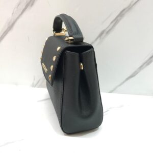 Michael Kors Karla XS Top Handle in Black with Gold Studs