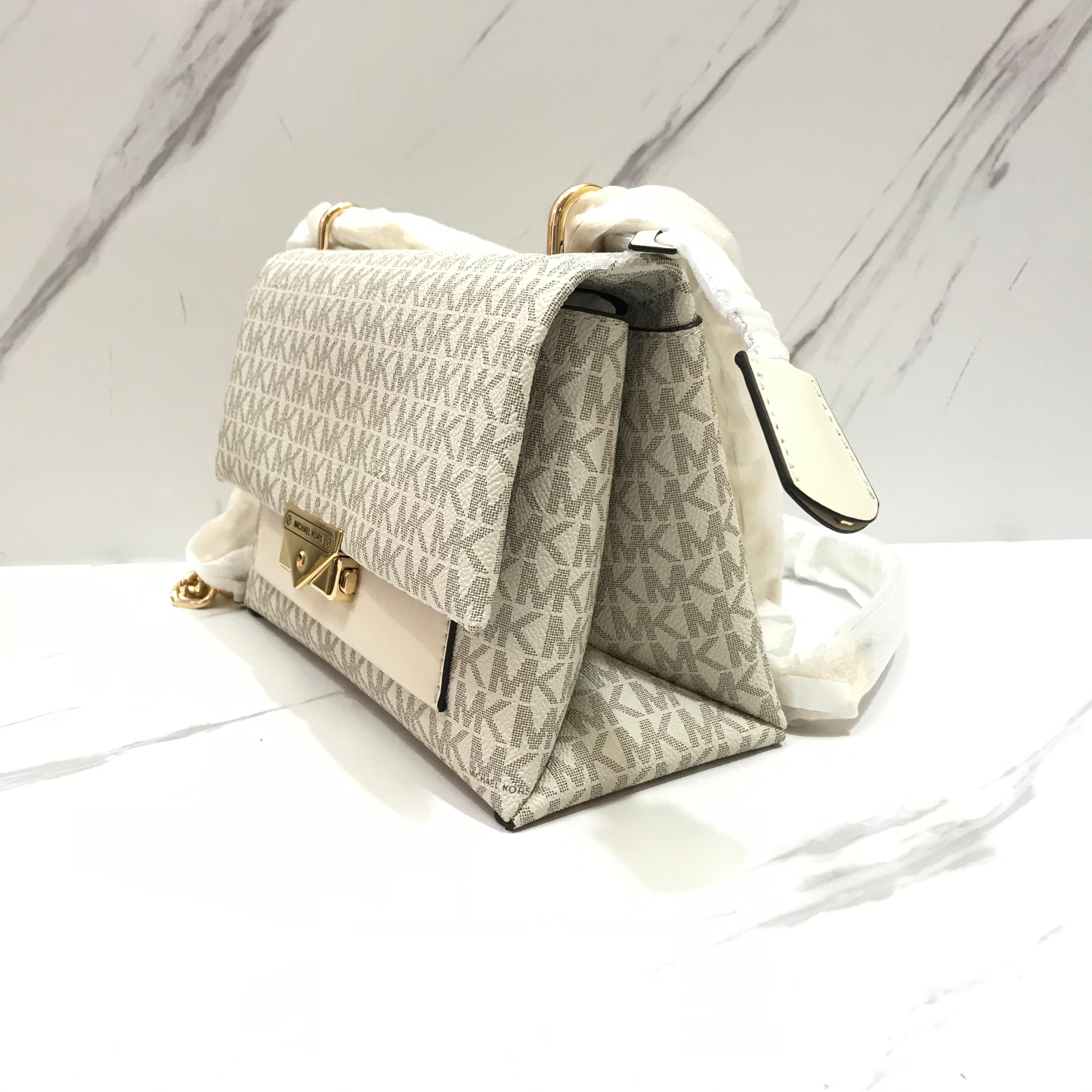Michael Kors Cece Medium Shoulder Bag in Signature Vanilla