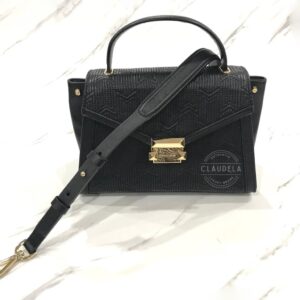 Michael Kors Whitney Medium Top Handle Satchel in Black Leather