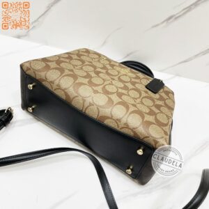 Coach Lillie Mini Satchel in Signature Colorblock Khaki Black