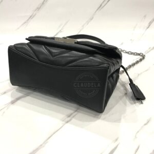 Michael Kors Cece Medium Quilted Leather Convertible Shoulder Bag in Black Silver