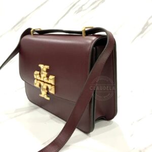 TORY BURCH Eleanor Small Convertible Shoulder Bag in Maroon