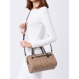 Coach Signature Rowan Satchel Khaki Black