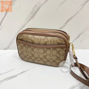 Coach Jes Camera Bag In Signature Khaki Saddle RARE BESTSELLER