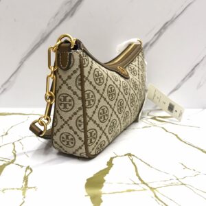 Tory Burch T Monogram Jacquard Studio Shoulder Bag in Hazelnut