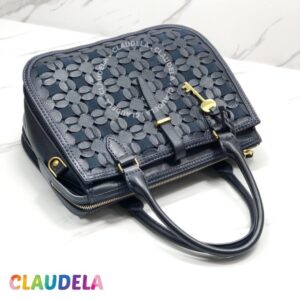 Fossil Ryder Satchel Medium in Laser-Cut Midnight Navy