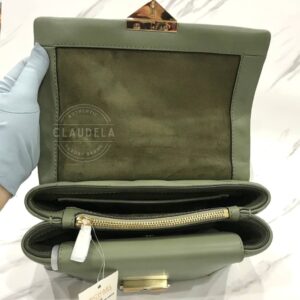 Michael Kors Cece Medium Quilted Leather Convertible Shoulder Bag in Army Green