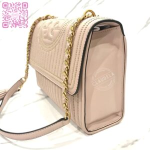 Tory Burch Fleming Mini Stud Convertible Shoulder Bag in Shell Pink