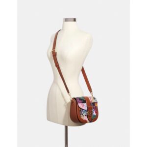 COACH Georgie Saddle Bag with Patchwork Kaffe Fassett Print