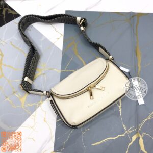 Marc Jacobs Mini Groove Messenger Crossbody Bag in Marshmallow White with Gold Hardware