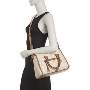 Michael Kors Carine Satchel Medium Signature Vanilla Acorn