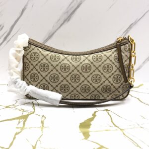 Tory Burch T Monogram Jacquard Studio Shoulder Bag in Hazelnut