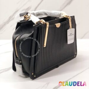 Coach Dreamer 28 Medium Satchel in Quilted Black Rivets