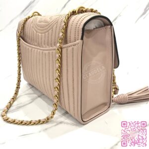 Tory Burch Fleming Mini Stud Convertible Shoulder Bag in Shell Pink