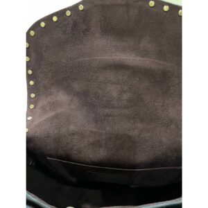 COACH Georgie Saddle Crossbody Bag in Signature Khaki Tan Black with Rivets