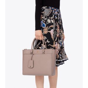 Tory Burch Robinson Double Zip Tote in Grey Heron