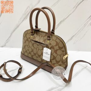 COACH Mini Sierra in Signature Khaki / Saddle