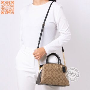 Coach Lillie Mini Satchel in Signature Colorblock Khaki Black