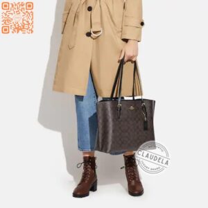 Coach Mollie Tote Large Signature Brown Black