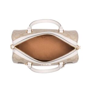 Coach Rowan Satchel in Signature Light Khaki Chalk