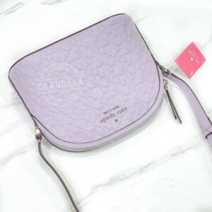 Kate Spade Hollie XL Dome Crossbody in Lilac Spade Clover Geo Embossed