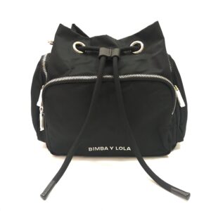Bimba Y Lola Bucket Bag Black with Woven Strap