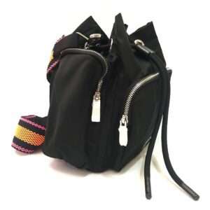 Bimba Y Lola Bucket Bag Black with Woven Strap