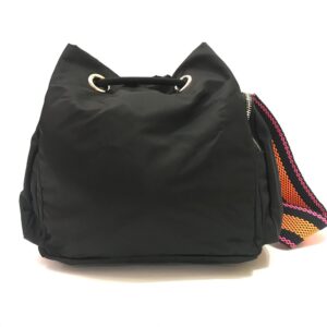 Bimba Y Lola Bucket Bag Black with Woven Strap
