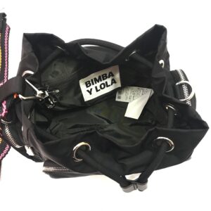 Bimba Y Lola Bucket Bag Black with Woven Strap
