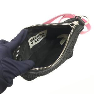 Bimba Y Lola Crossbody Woven Black Pink Strap