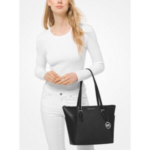 MICHAEL KORS Charlotte Large tote in Signature Black