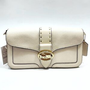 Coach Georgie Shoulder Bag Chalk with Gold Rivets
