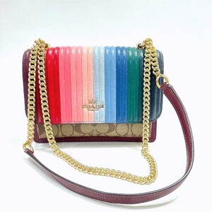 Coach Klare Shoulder Bag Signature Khaki Rainbow