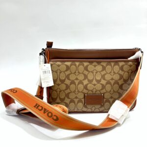 Coach Men's District Messenger in Signature Khaki Saddle