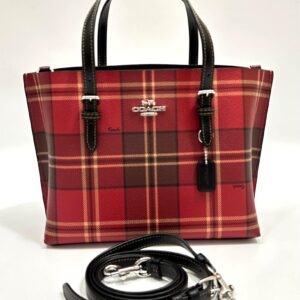 Coach Mollie 25 Satchel in Tartan Plaid Print Red Multi - TEST