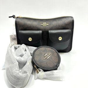 Coach Penny Crossbody Signature Brown Black