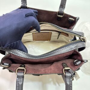Coach Rogue 25 Tea Rose Applique in Midnight Navy
