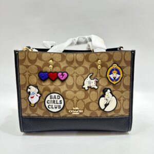 Coach x Disney Dempsey Tote Medium Evils in Signature Patches