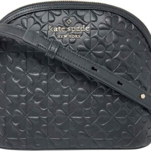 Kate Spade Hollie XL Dome Crossbody in Black Spade Clover Geo Embossed