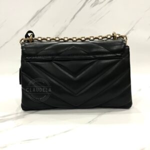 Michael Kors Cece Medium Quilted Leather Convertible Shoulder Bag in Black Gold