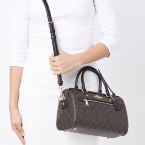 Coach Rowan Satchel in Signature Dark Brown